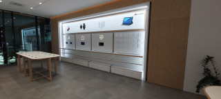 huawei shop with unique furniture accessories cabinet lighbox and illuminated si...