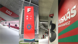 montage of 4 different wayfinding signage elements