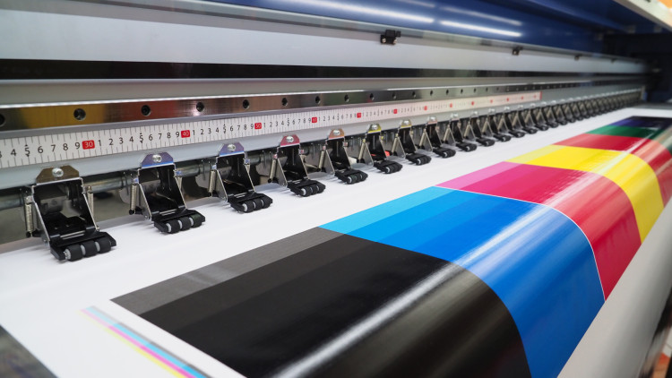 close-up of a uv printing machine showcasing its colour palette